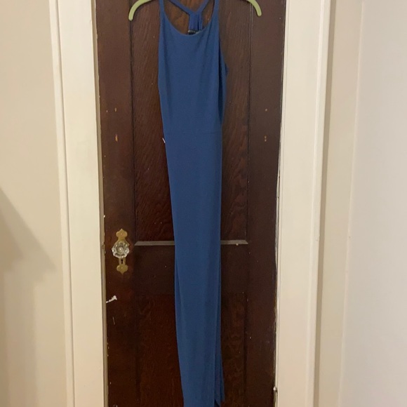WHBM cobalt blue floor length gown - Picture 2 of 4